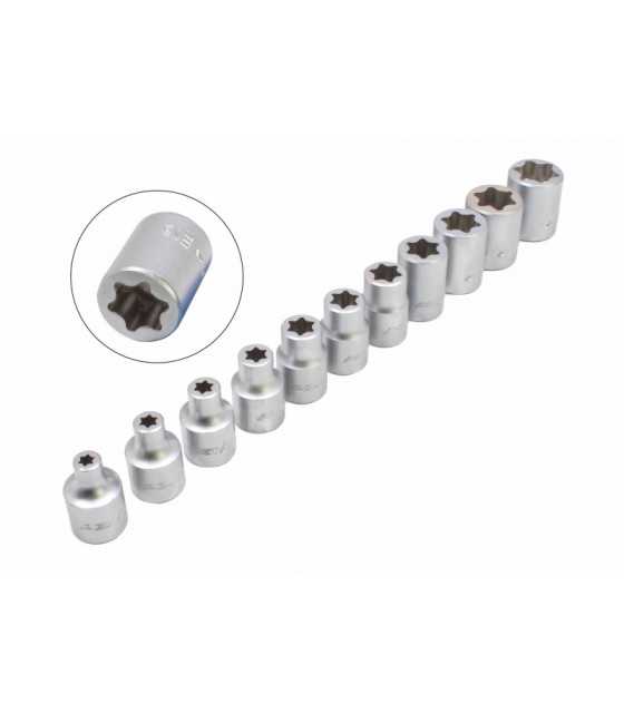 A-F11ET FLAT CUT E-TORX SOCKET SET 11PCS 3/8" DR.