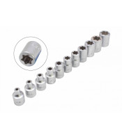 A-F11ET FLAT CUT E-TORX SOCKET SET 11PCS 3/8" DR.