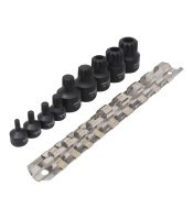 A-1M9TSB 9PCS 1/4" + 3/8" DR. 12PT STUBBY IMPACT BIT SOCKET