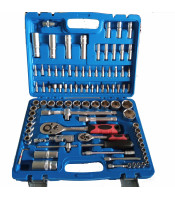 GS KING TOOLS 94pc 1/4 & 1/2 DRIVE HEX / BI-HEX SOCKET SET IN A HEAVY DUTY PLASTIC CASE