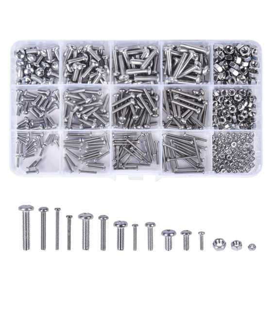 Set of 480 stainless steel screws