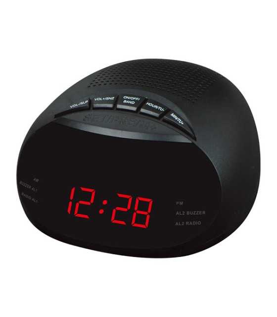 DIGITAL RADIO ALARM WITH RED LED SCREENWF-AC201