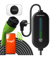 Qoltec Мобилно зарядно устройство за електромобили EV и хибриди с 2в1 Регулируем тип2 | 3.5kW | 230V | SCHUKO 16A | Wi-fi | TUYA