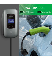 Type2 за електрически автомобили и хибриди | 3 фази | 22kW | 32A | Wi-fi | LCD | RFID | Интелигентен живот | TUYA | Wallbox | 5m