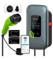Type2 за електрически автомобили и хибриди | 3 фази | 22kW | 32A | Wi-fi | LCD | RFID | Интелигентен живот | TUYA | Wallbox | 5m
