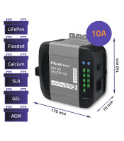 Qoltec Smart Monolith зарядно за LiFePO4 AGM GEL SLA батерии | 10A | 12V