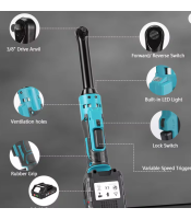 3/8 Inch 21V Cordless Ratchet Wrench Set, 100Nm High Torque Brushless Motor with 8 Sockets & 2 Batteries for Auto Repair
