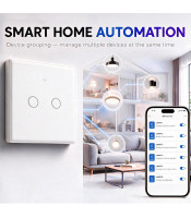 Touch 2 Channel Switch Light Switch | Wi-Fi | Timer | Tuya | Smart Life | Tempered Glass
