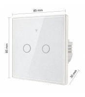 Touch 2 Channel Switch Light Switch | Wi-Fi | Timer | Tuya | Smart Life | Tempered Glass