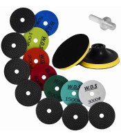 Diamond disc set gradation 50 - 3000, adapter M12, disk, gloves