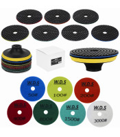 Diamond disc set gradation 50 - 3000, adapter M12, disk, gloves
