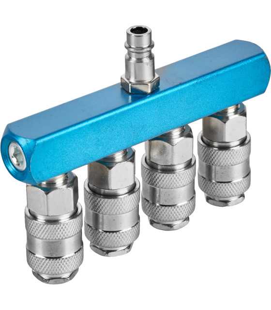 1/4" KD2166 Air Coupling 4-way splitte