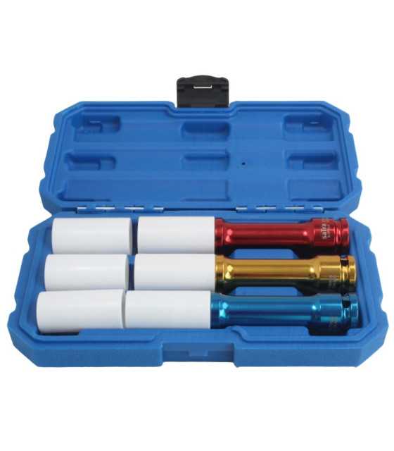 S-3PALU 3PCS 1/2' LONG IMPACT SOCKETS WITH PLASTIC COVER
