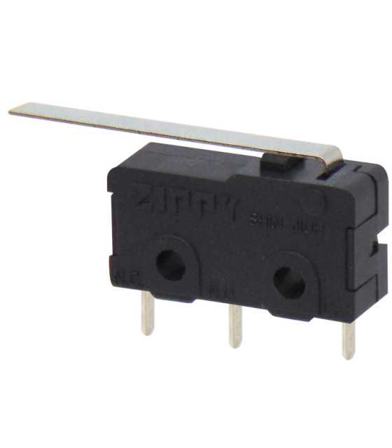 Микропревключвател с лост, SPST-NC, 250VAC/5A, 19.8x10.2x6.4mm, ON-...