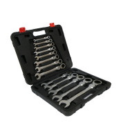 13pcs Chromed Gear Spanner Flexible Head Combination Ratchet Wrench Set