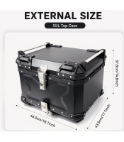 Motorcycle Top Box 55L Aluminum Alloy Water-Proof Motorcycle Tail Boxes Quick Release Universal Motorcycle