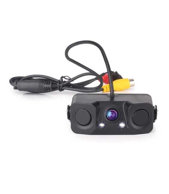 Universal 2 in 1 Car Parking Sensors Rear View Backup Camera High C...