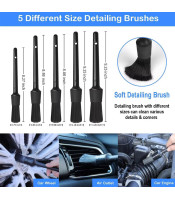 26 Pc Car Detailing Kit Wash, Polish, Brush Crevices, Remove Interior Dust
