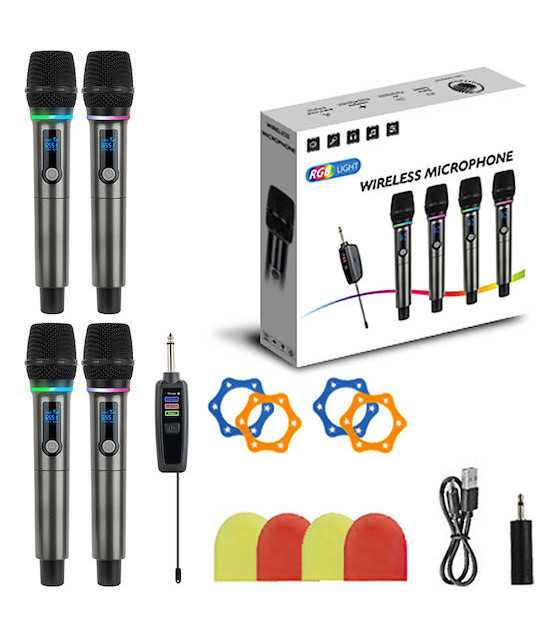 Ibiza VHF4 Wireless VHF Quad Channel Handheld & Headset Radio Micro...