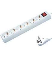 SAFETY POWER STRIP WITH ON-OFF SWITCH 6 OUTLETS 3m