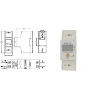 DIN RAIL DIGITAL kWh METER SINGLE-PHASE 5-80Α