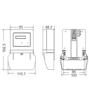 WALL-MOUNTING DIGITAL kWh METER SINGLE-PHASE 5-100Α