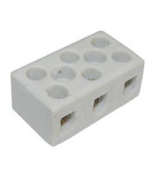 ORCELAIN TERMINAL BLOCK 10A 3P 8-10mm² WITH HOLE 600°C