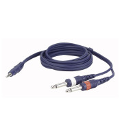 MINIJACK/JACK-3 ΚΑΡΦΙ 3.5 mm STEREO ΚΑΛΩΔΙΟ ΕΠΙΧΡΥΣΟ ΣΕ ΔΥΟ 6.3 mm ΜΟΝΟΗΧΟΥ - ΕΙΚΟΝΑΣ