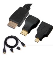 ΚΑΛΩΔΙΟ HDMI 1.4 3D ΑΡΣΕΝΙΚΟ ΣΕ ΑΡΣΕΝΙΚΟ 1,5M + MINI + MICRO